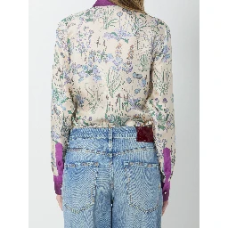 Printed silk twill shirt