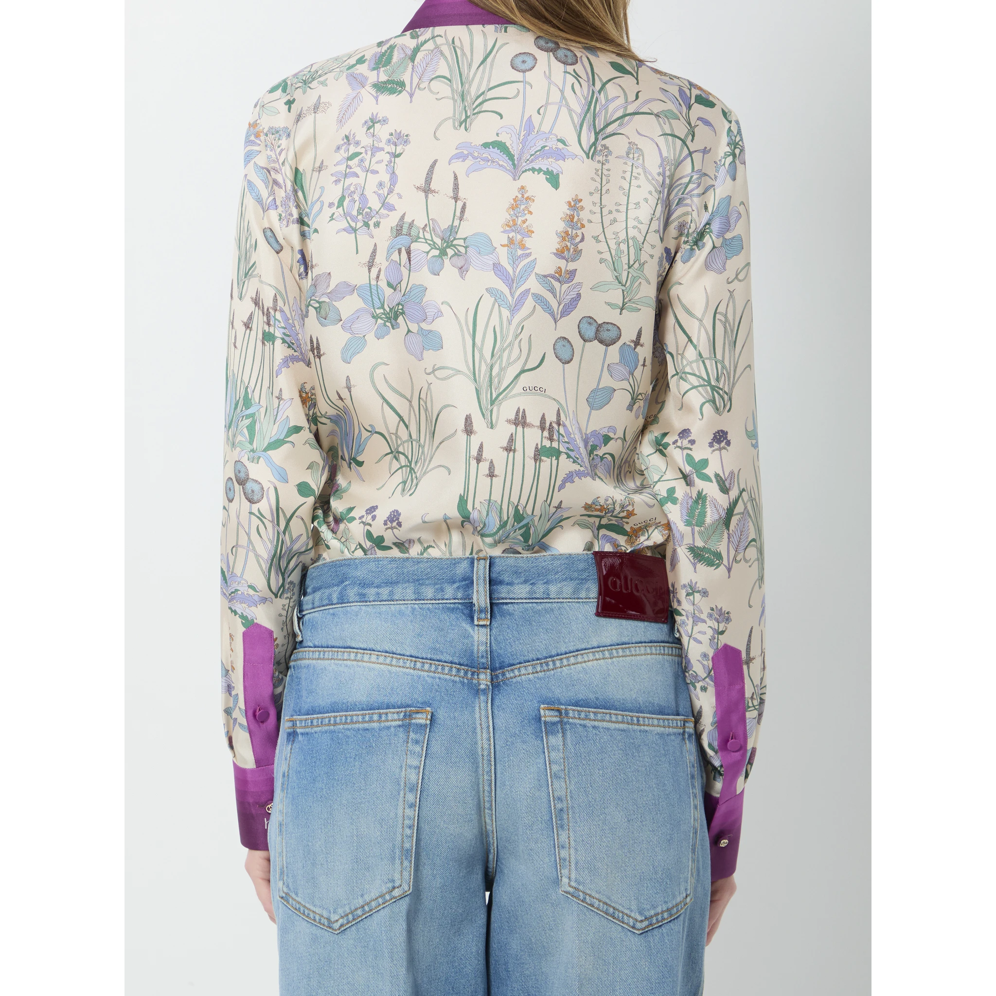 Printed silk twill shirt