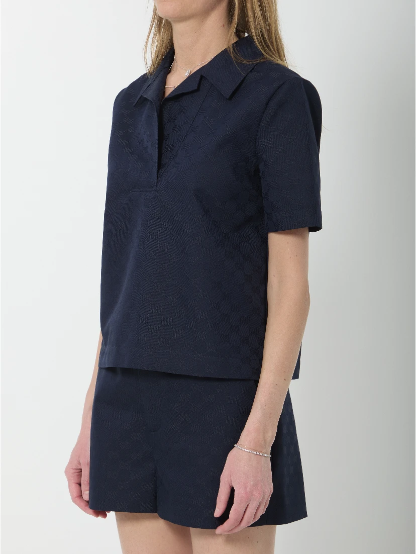 GG cotton gabardine top