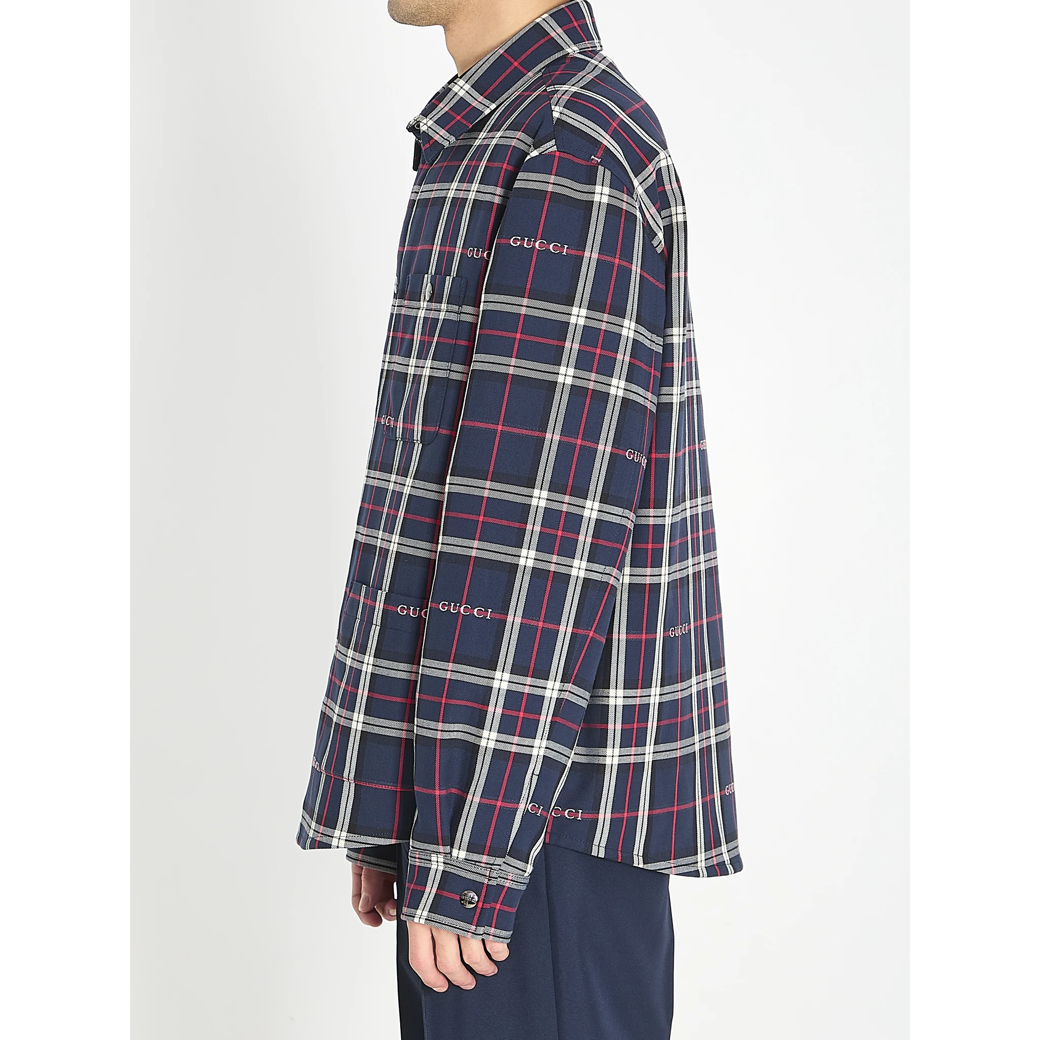 Check quilted overshirt