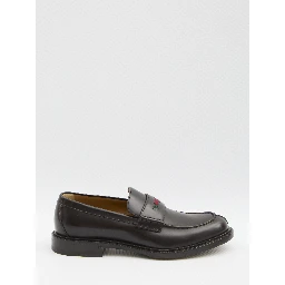 Black leather loafer