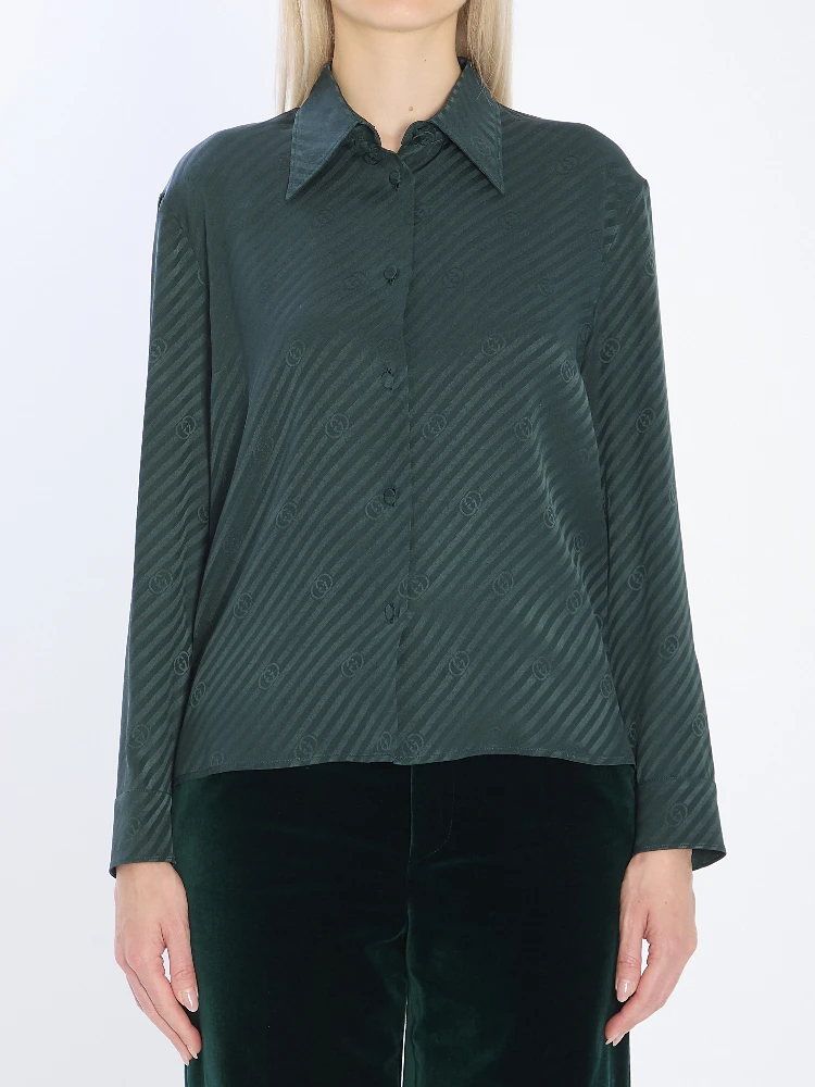 GG Interlocking jacquard silk shirt