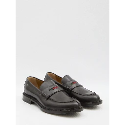 Black leather loafer