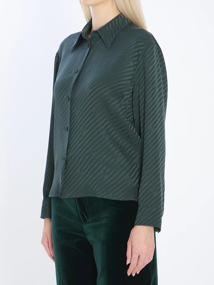 GG Interlocking jacquard silk shirt alternative