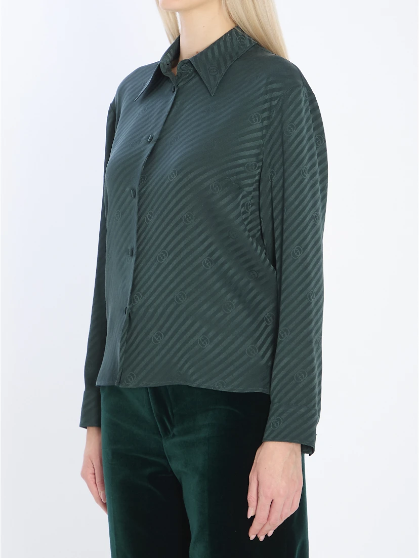 GG Interlocking jacquard silk shirt