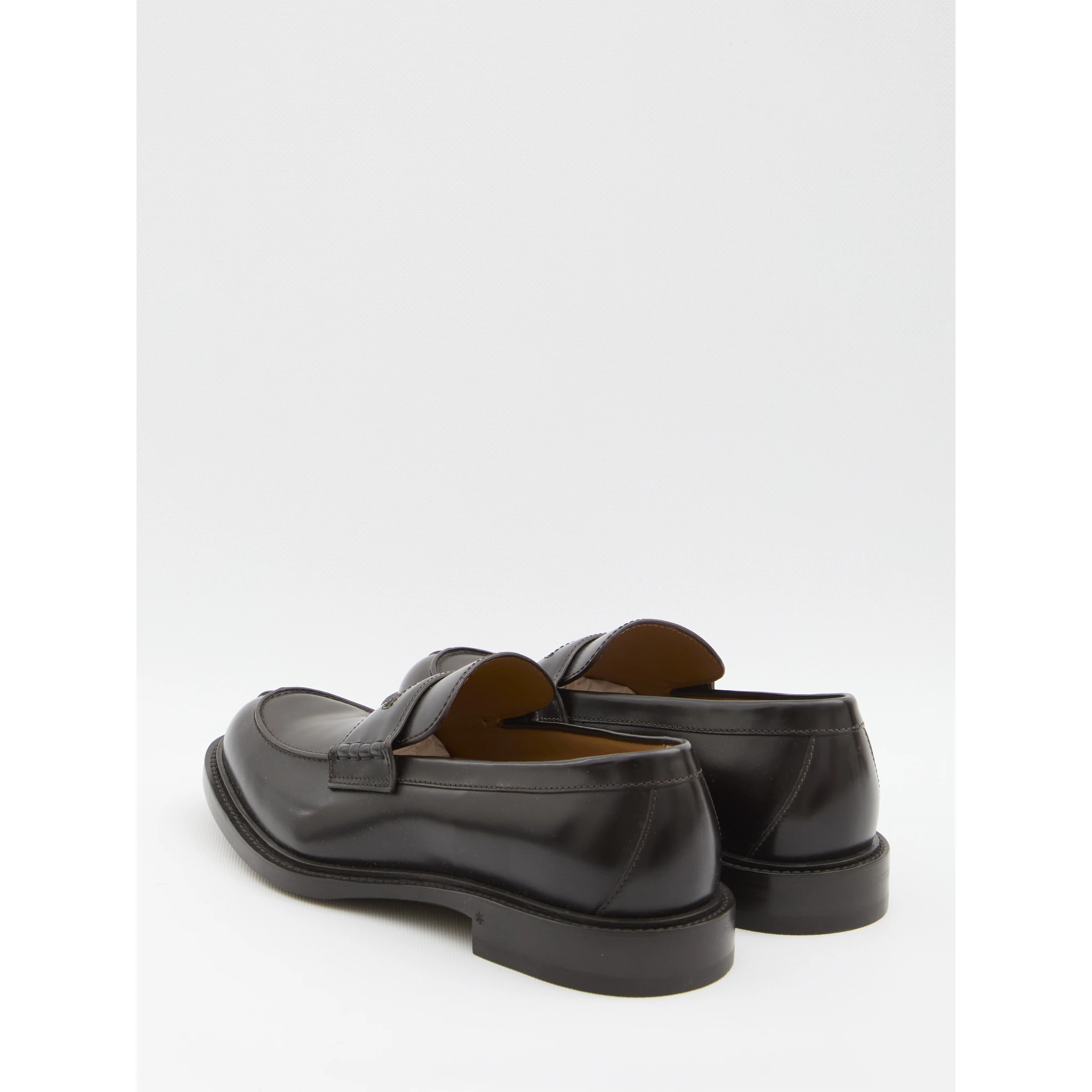 Black leather loafer