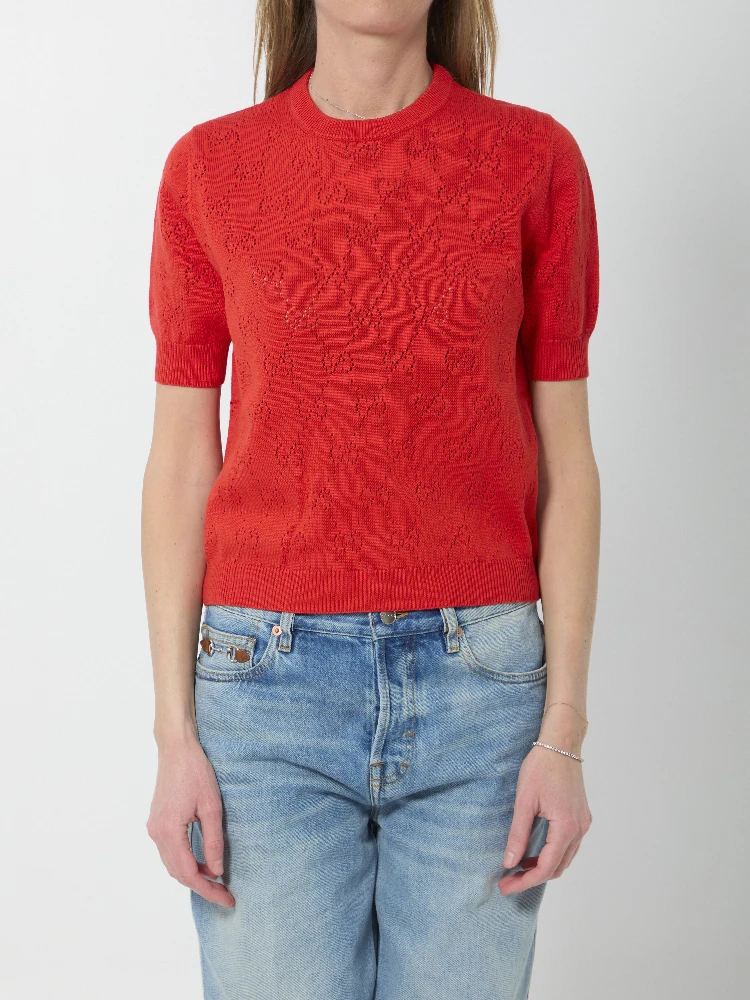 Silk and cotton knit T-shirt