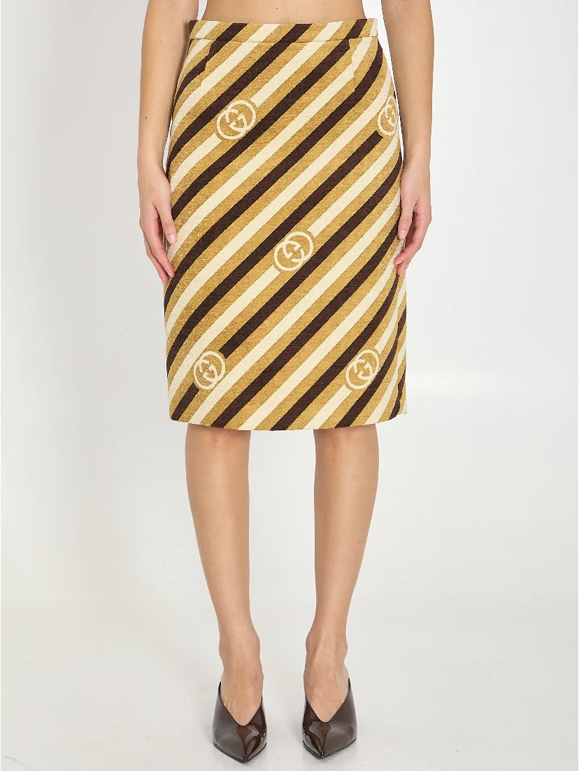 Diagonal GG longuette skirt