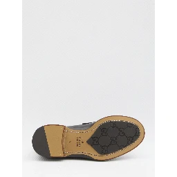 Black leather loafer