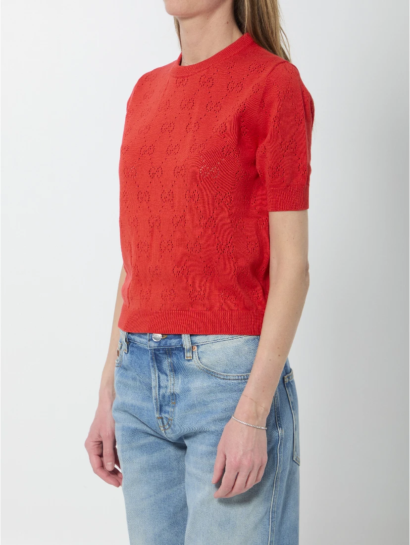Silk and cotton knit T-shirt