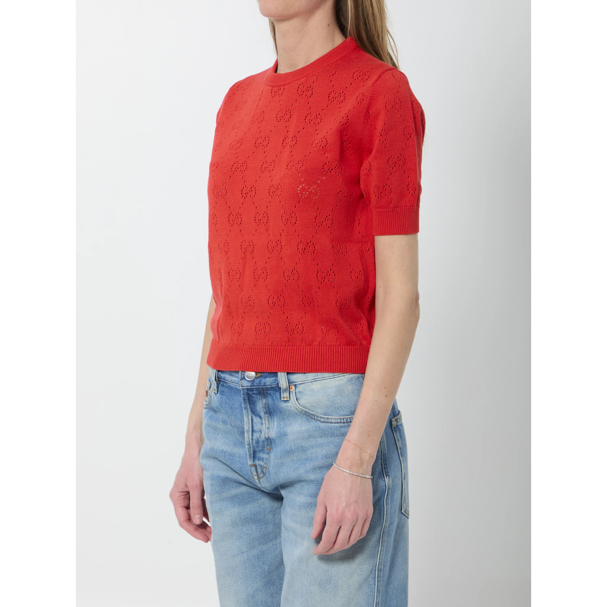 Silk and cotton knit T-shirt