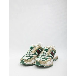 Drawstring leather sneakers