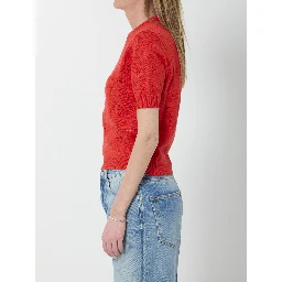 Silk and cotton knit T-shirt