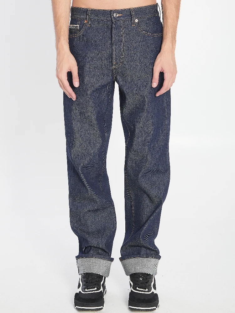 Denim trousers with hem details