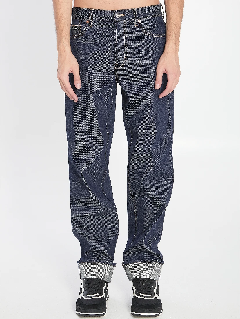 Denim trousers with hem details