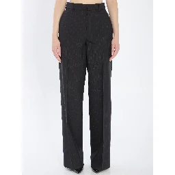 Pinstriped wool trousers