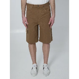 Camel denim Bermuda shorts
