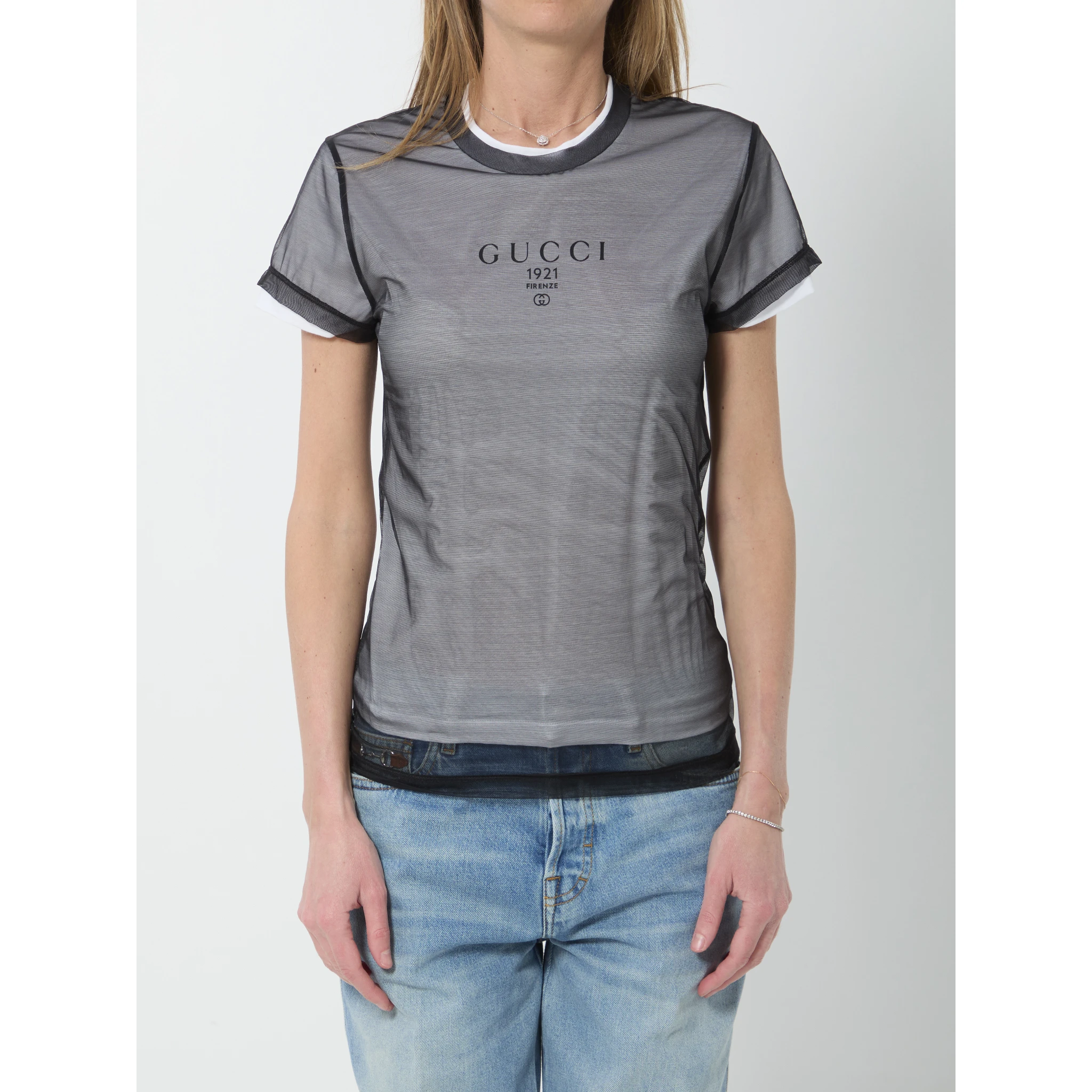 Double-layer jersey T-shirt