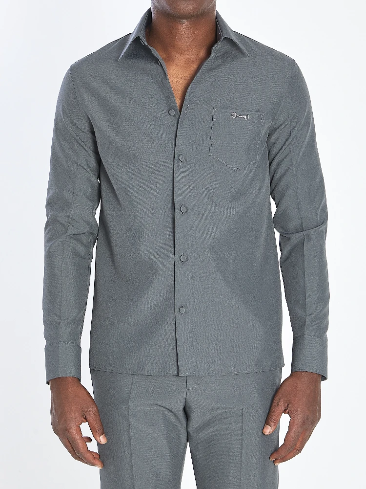 Shirt in technical fabric with Horsebit