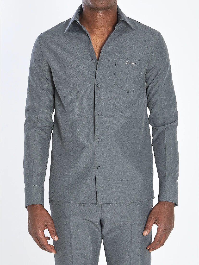 Shirt in technical fabric with Horsebit