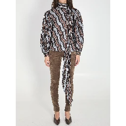 Printed silk twill shirt