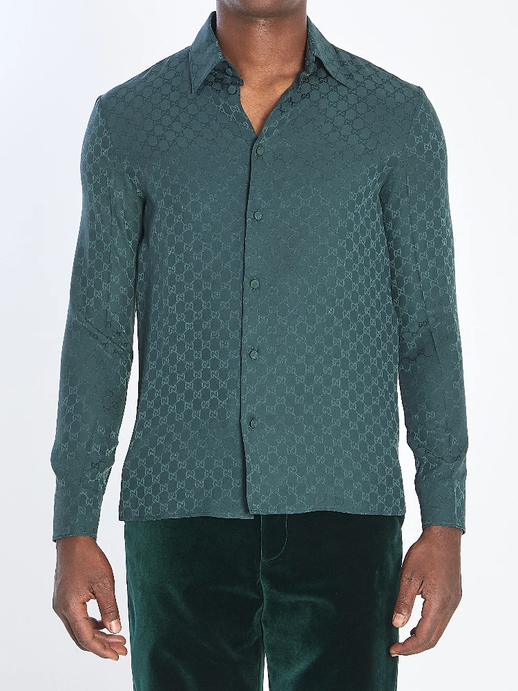 GG silk jacquard shirt