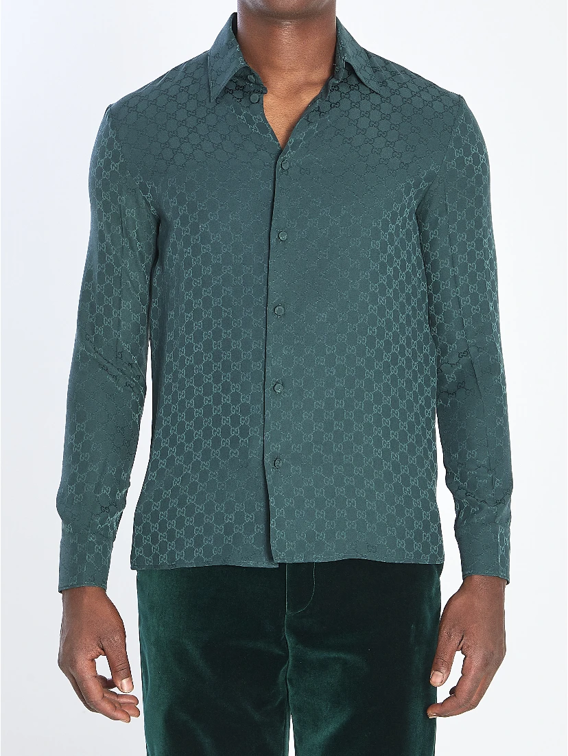 GG silk jacquard shirt