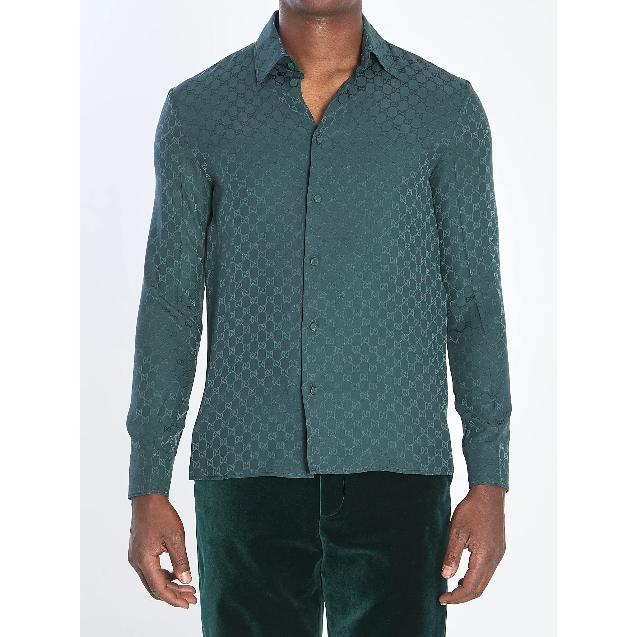 GG silk jacquard shirt