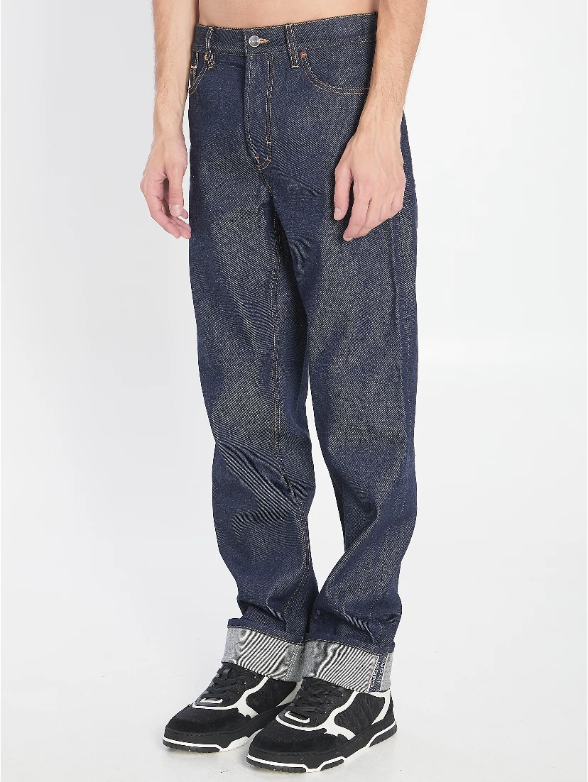 Denim trousers with hem details