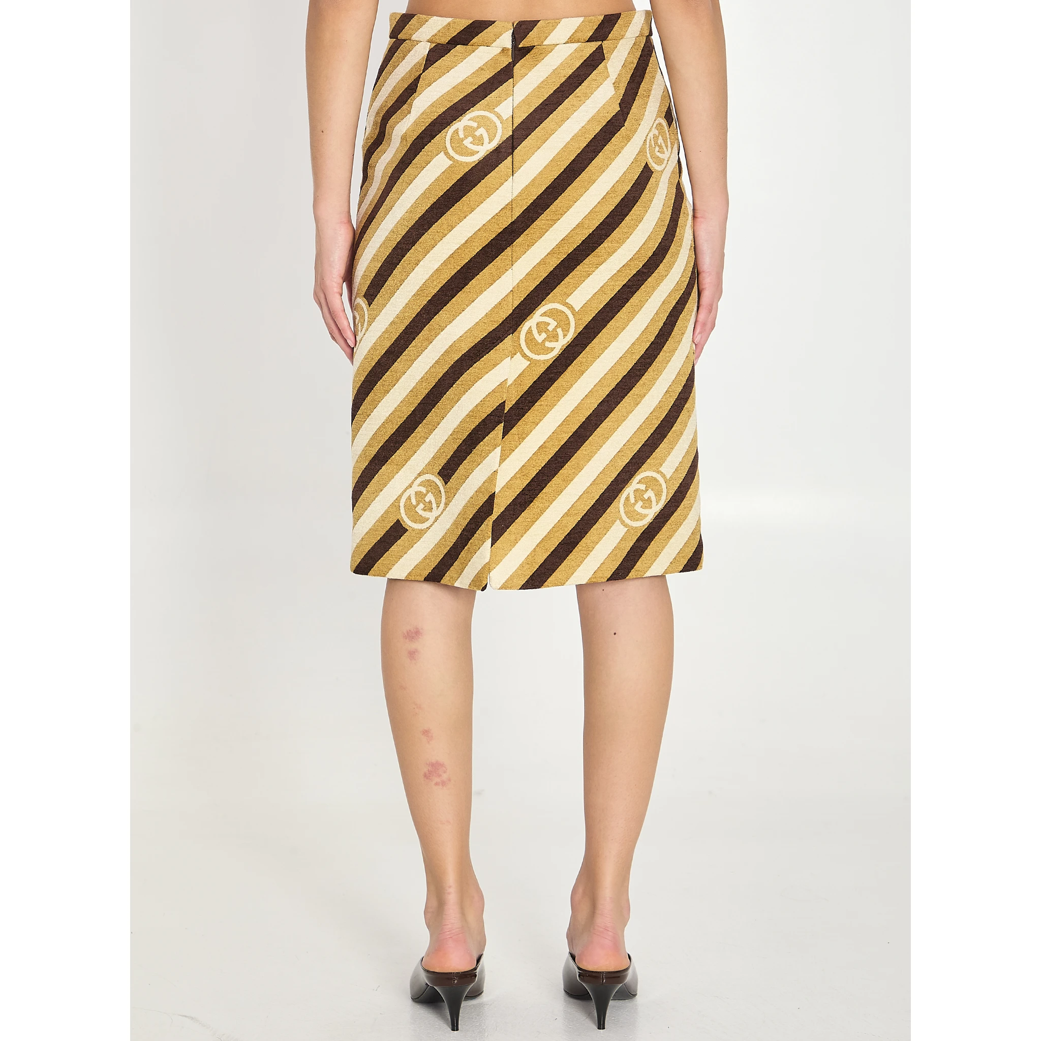 Diagonal GG longuette skirt