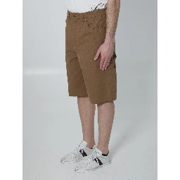 Camel denim Bermuda shorts