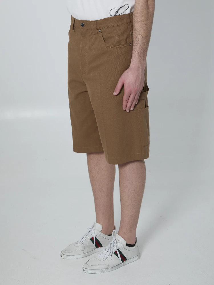 Camel denim Bermuda shorts alternative