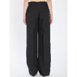 Pinstriped wool trousers
