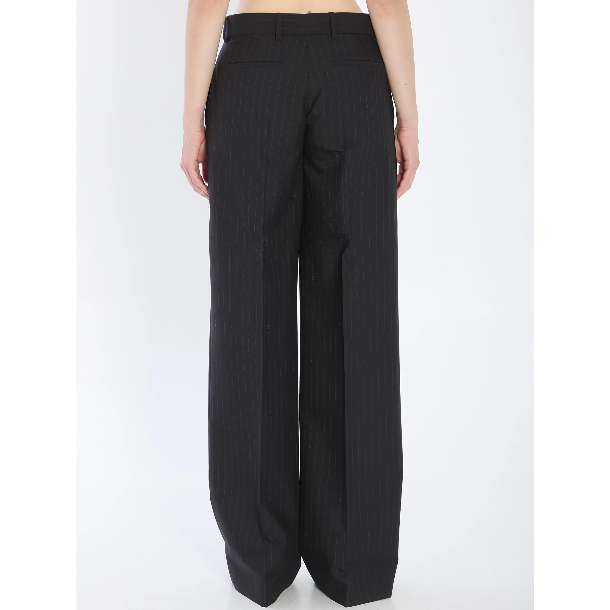 Pinstriped wool trousers