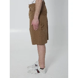 Camel denim Bermuda shorts