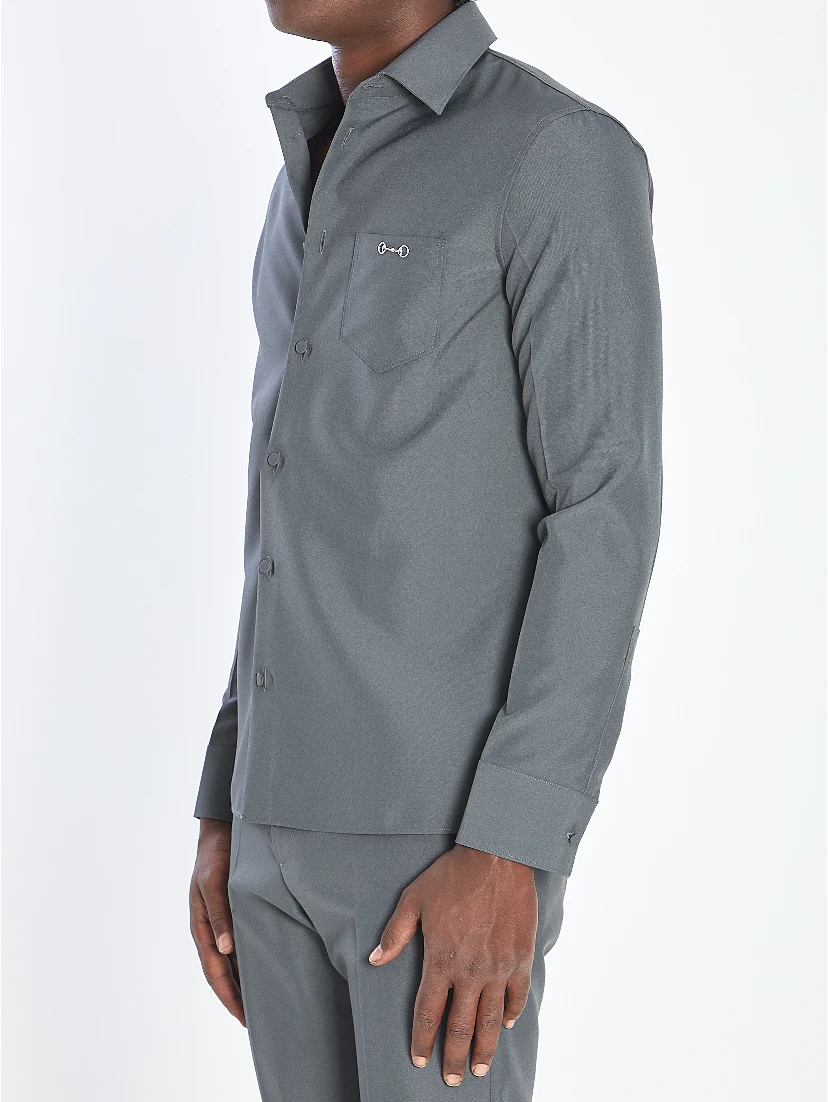 Shirt in technical fabric with Horsebit