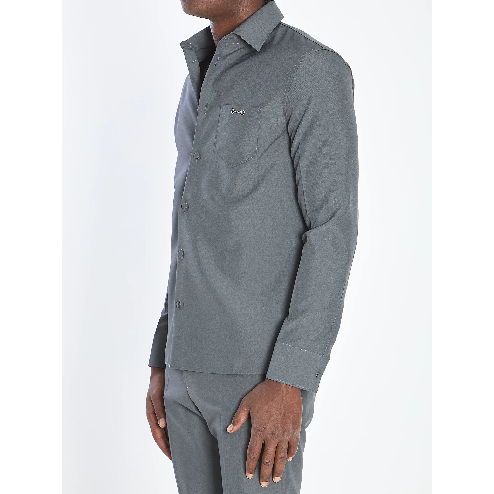 Shirt in technical fabric with Horsebit
