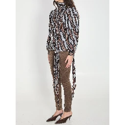 Printed silk twill shirt