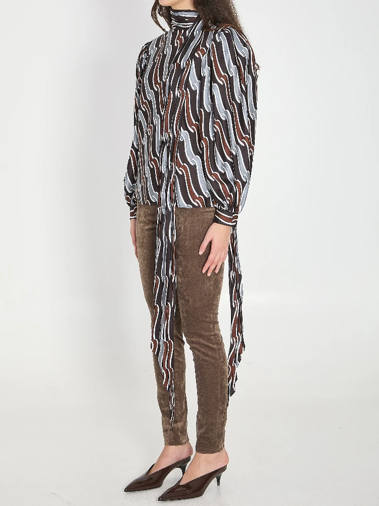 Printed silk twill shirt alternative