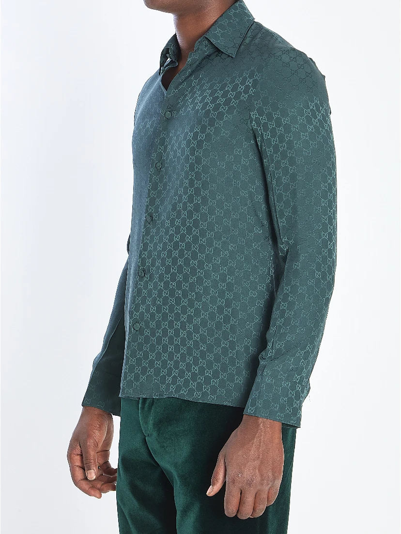 GG silk jacquard shirt