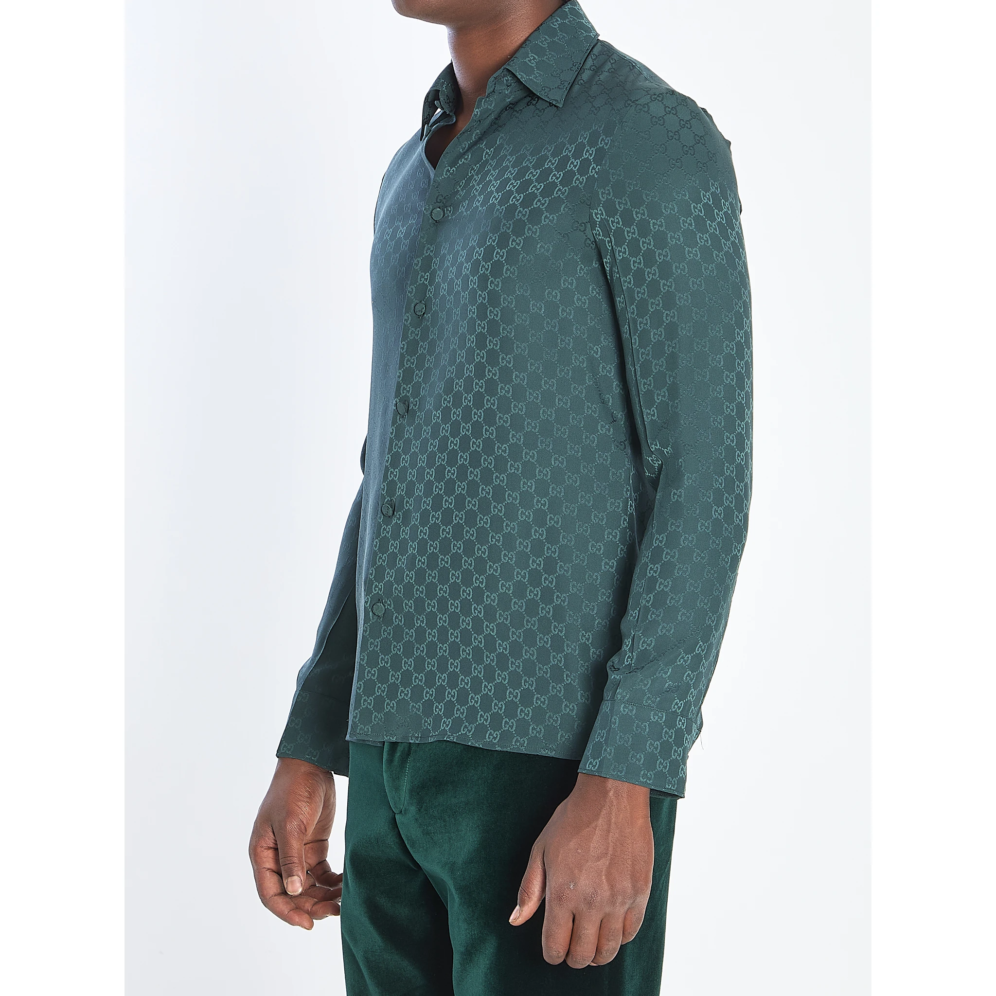 GG silk jacquard shirt