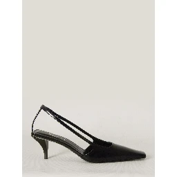 Crystal logo slingback pumps