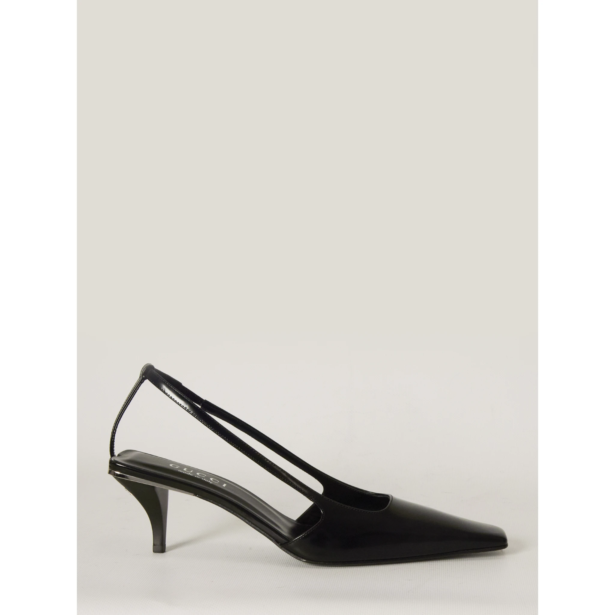 Crystal logo slingback pumps