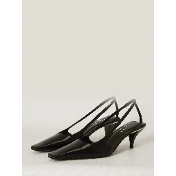 Crystal logo slingback pumps