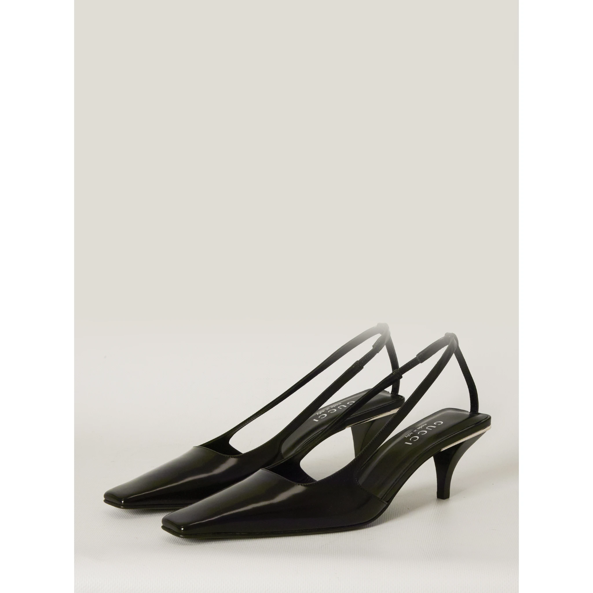 Crystal logo slingback pumps