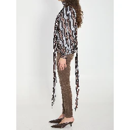 Printed silk twill shirt