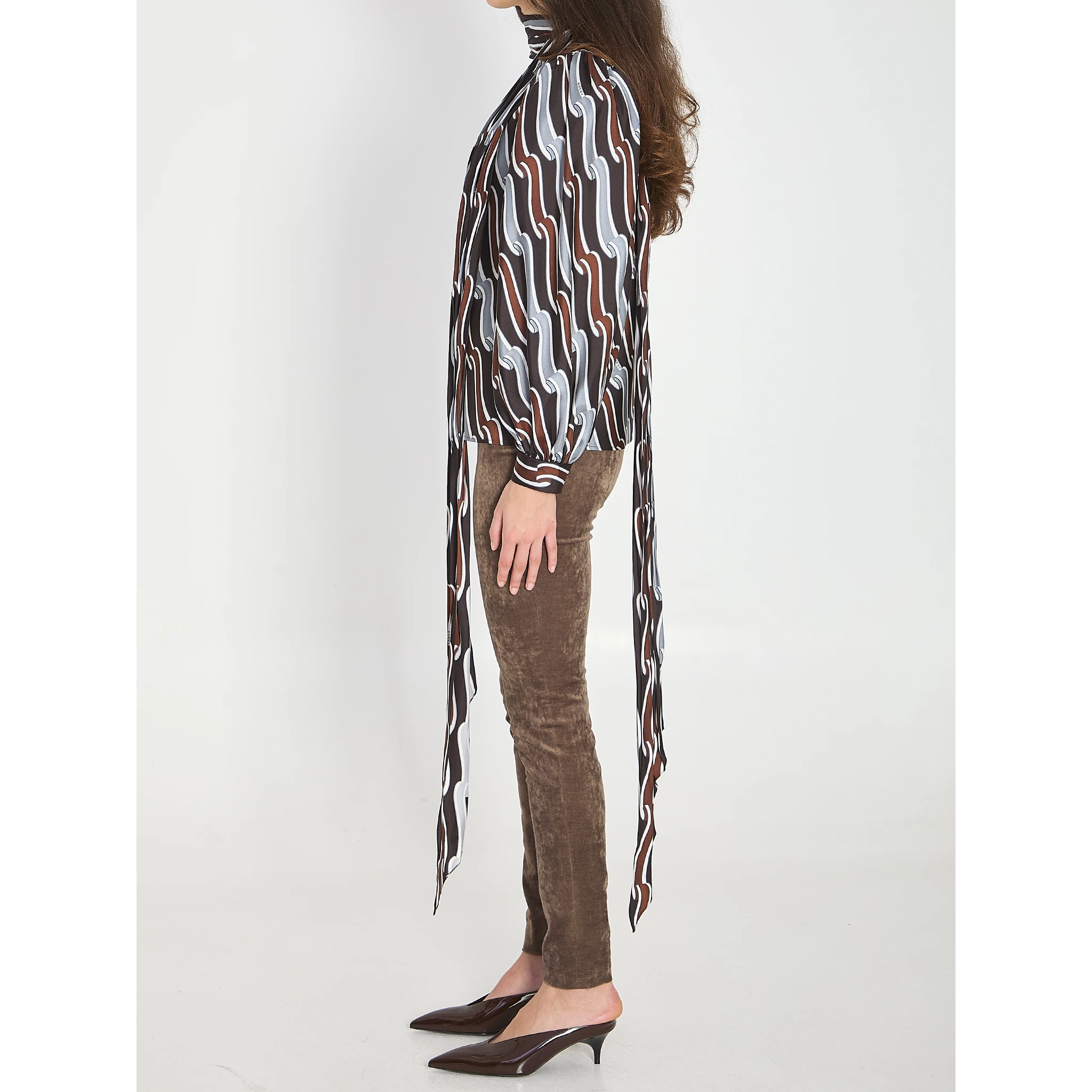 Printed silk twill shirt