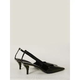 Crystal logo slingback pumps