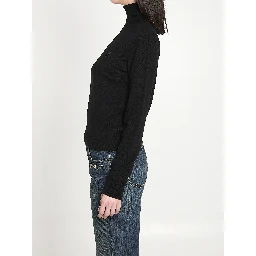 Embroidered wool turtleneck