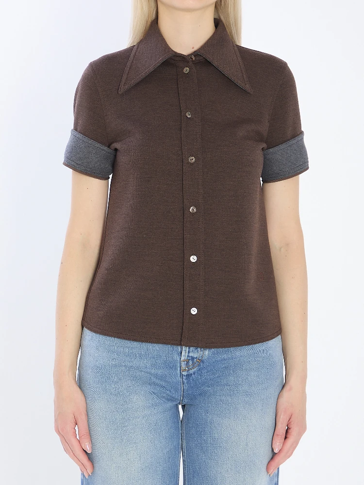 Cotton and wool jersey shirt